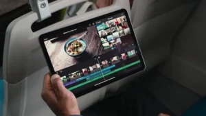 a person holding a tablet